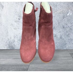 Violet & Red suede wedge ankle bootie NWOB